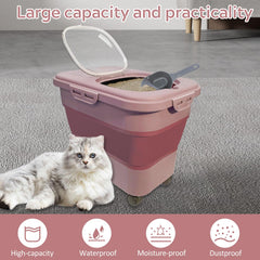 SECOAT airtight pink litter bin with seal lids keeps litter dry and tidy