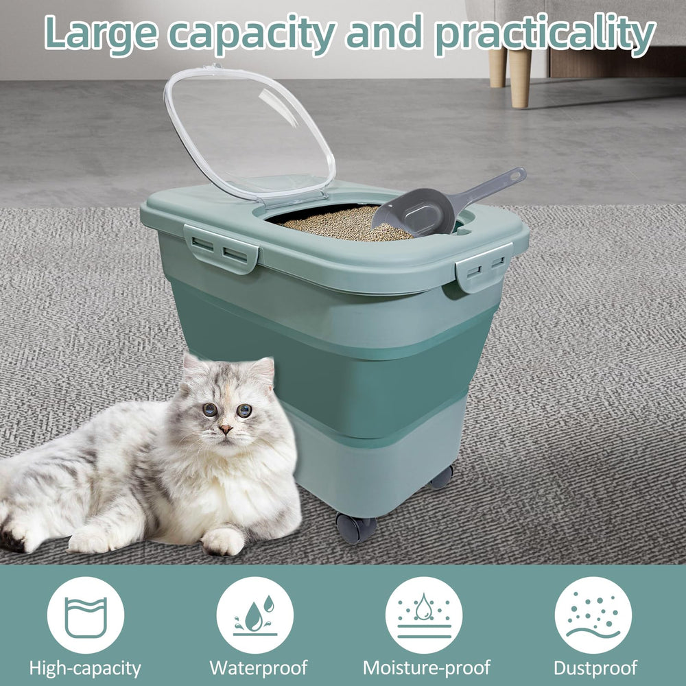 SECOAT airtight lid seal keeps litter dry and fresh.