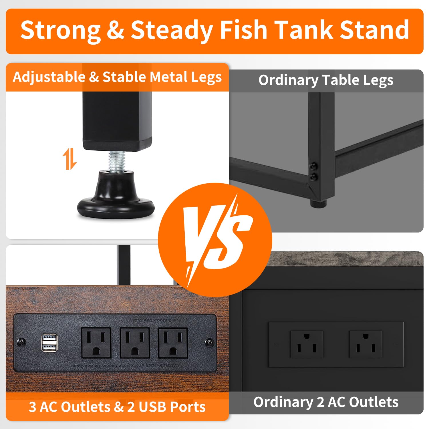 SECOCTSR metal frame durability emphasizes rustproof finish and supporting legs
