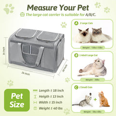 Sedioso divider and dual openings enable separate spaces for two cats