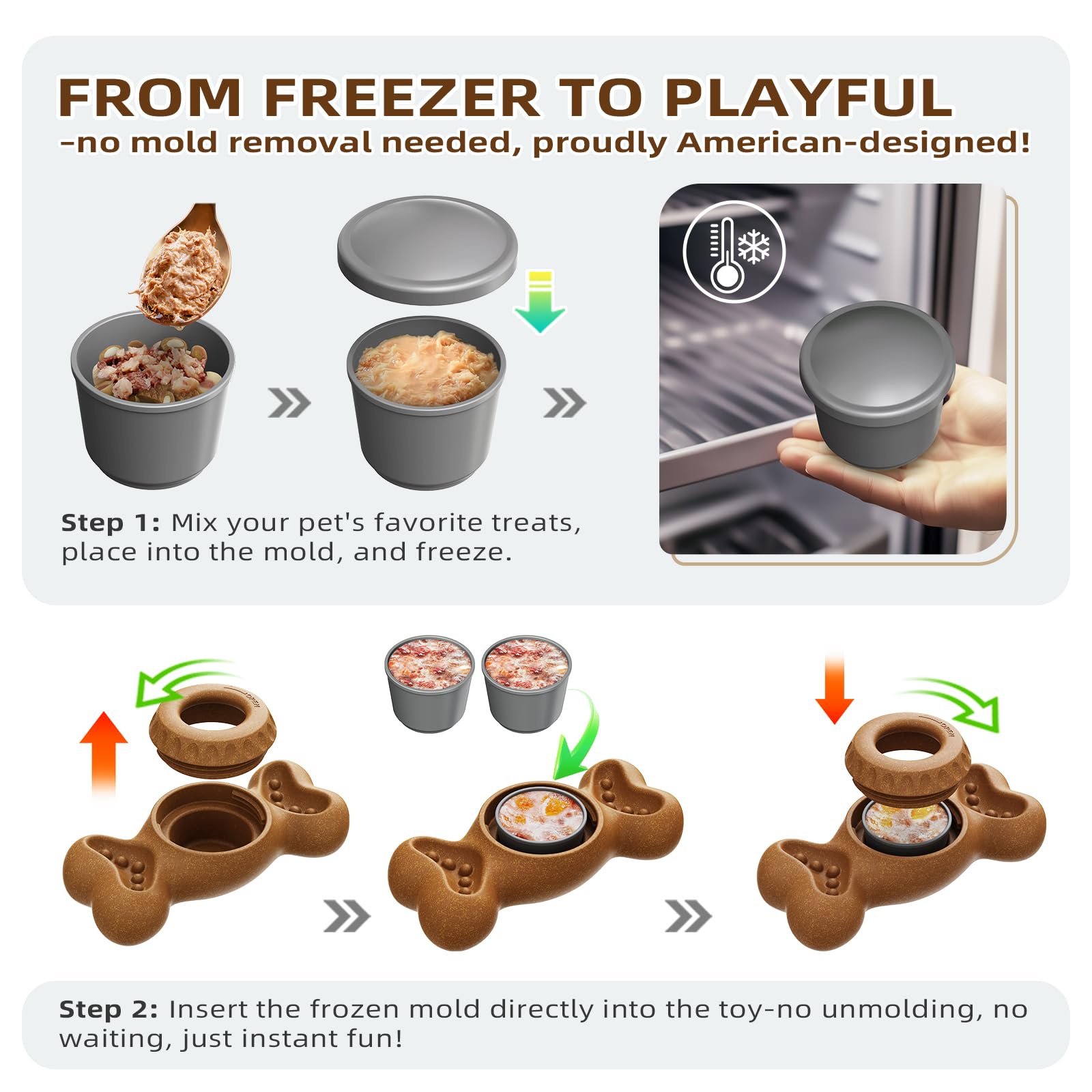 Sedioso compartment-filled treat image shows versatility with pate yogurt and cheese for enrichment.