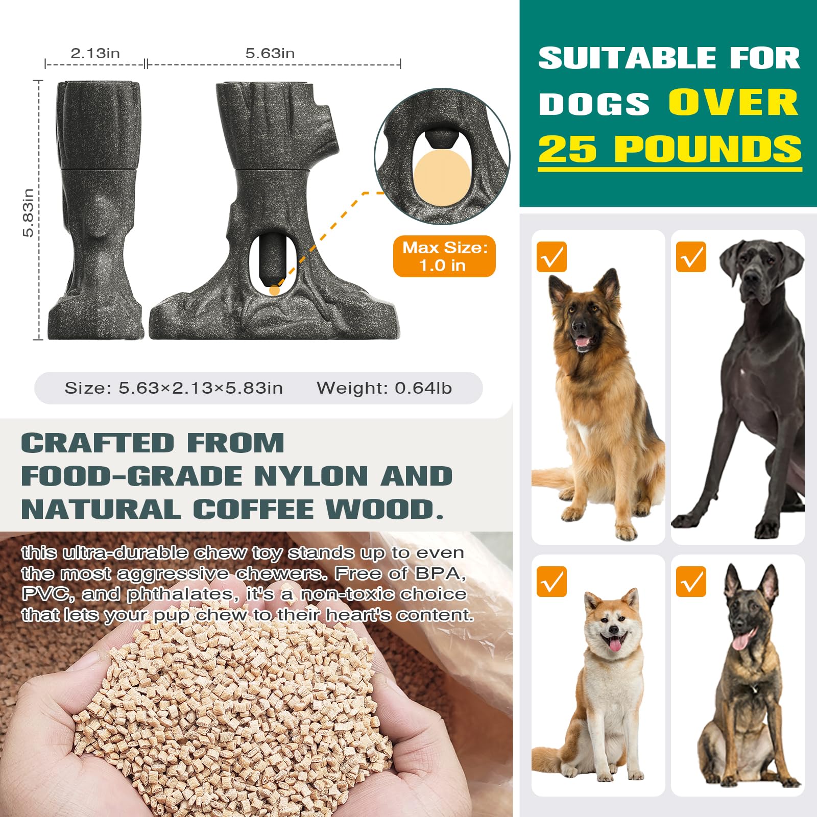 Sedioso dog chew toy behavior image shows focused playtime indoors.