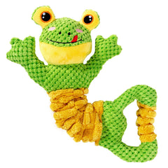 Sedioso Frog Tug Toy front view shows plush durability for interactive play with all dogs.