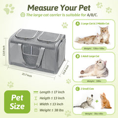 Sedioso large cat carrier interior divider enables two-pet transport