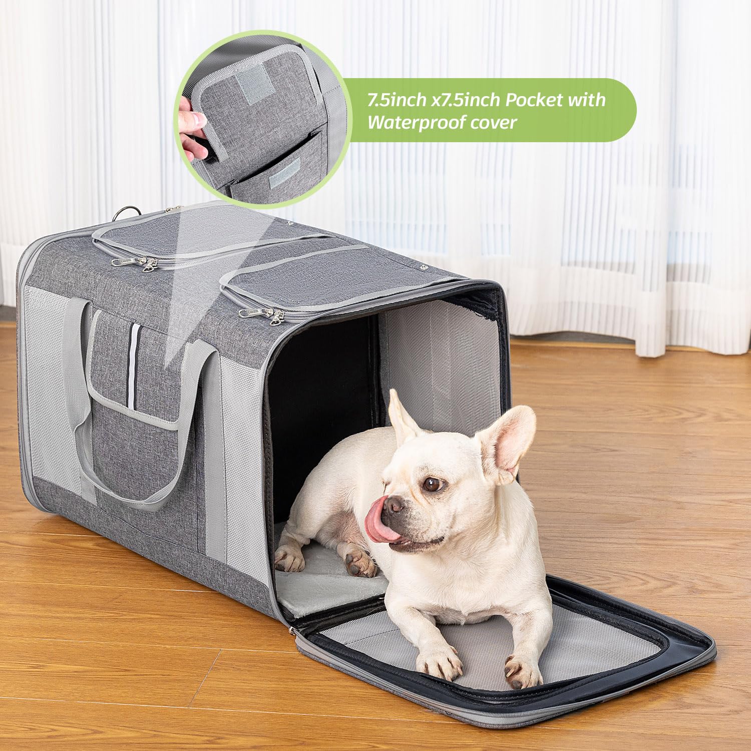 Sedioso large cat carrier reinforced materials and zippers for durability