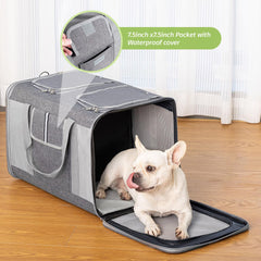 Sedioso large cat carrier reinforced materials and zippers for durability