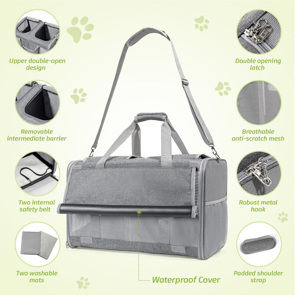 Sedioso large cat carrier upper openings for pet observation
