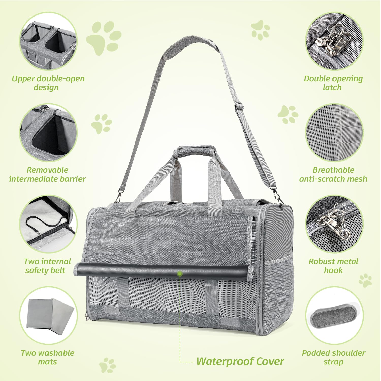 Sedioso carrier features reinforced zippers and safety mesh for secure transport