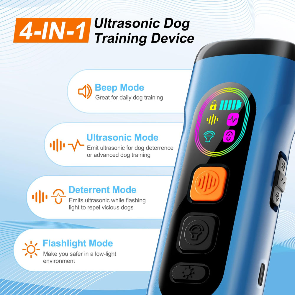 Sedulan dog bark deterrent side view blue portable training device for neighbor or own dog