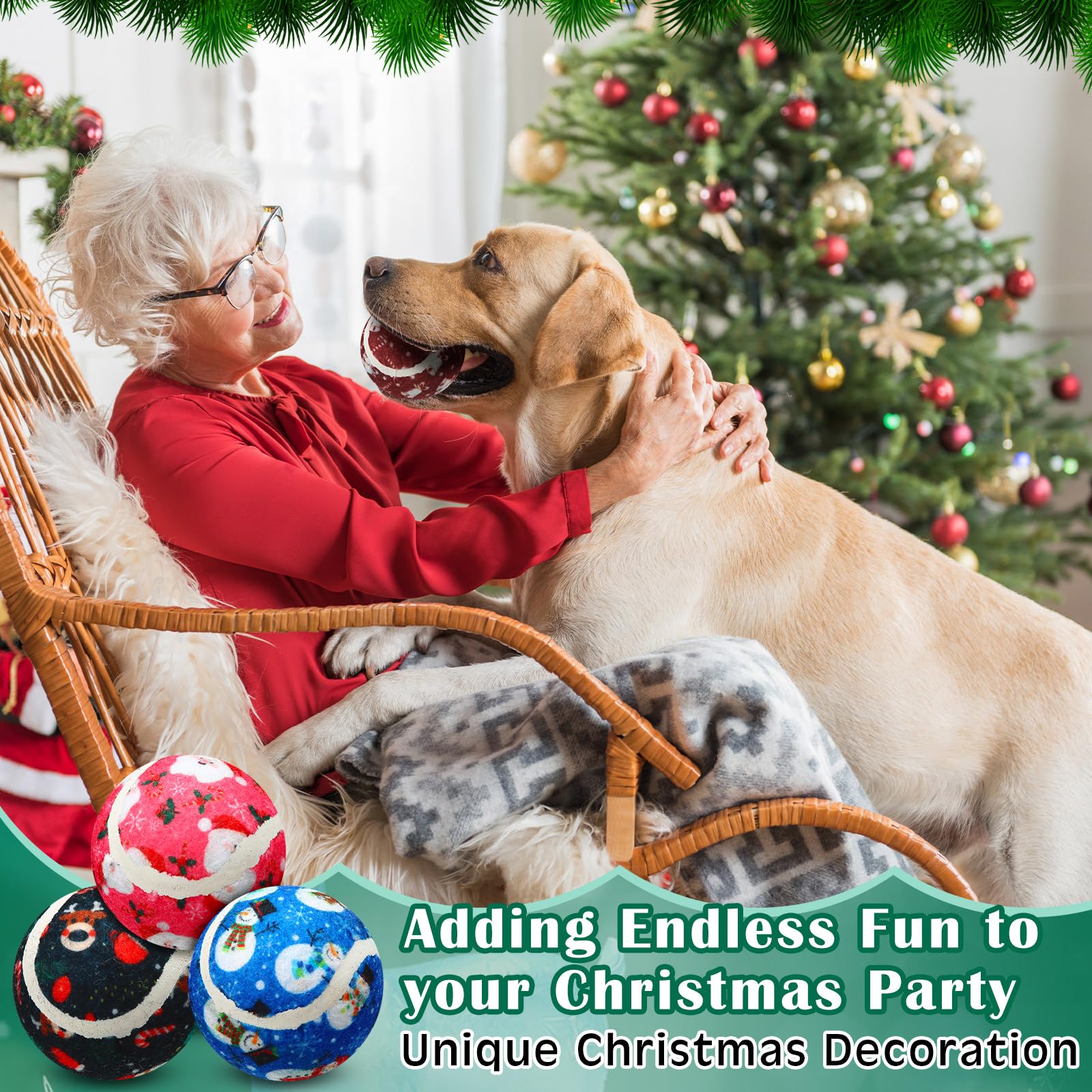 Seenelling dog squeaky ball snowman style 5 safe non toxic material for chewing