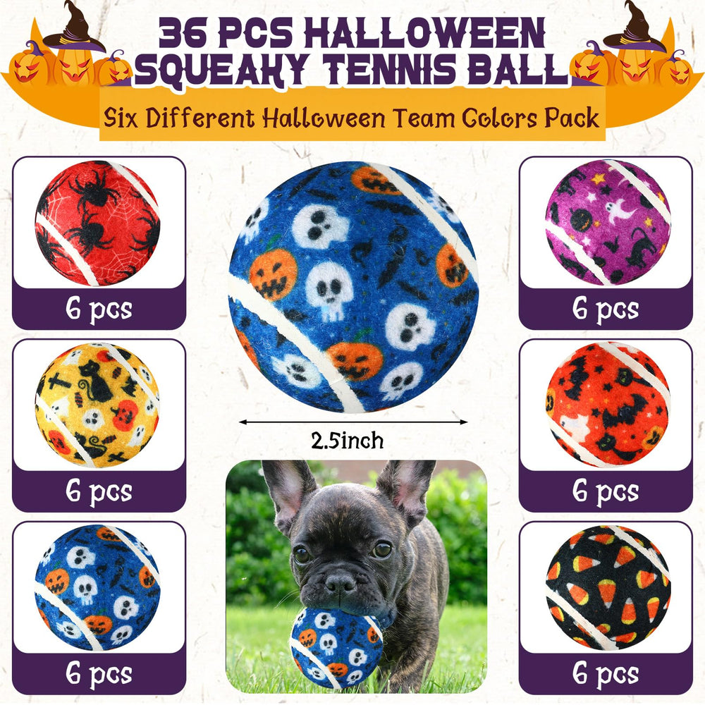 Seenelling dog squeaky tennis ball Halloween design 1 enhances outdoor fun and training.