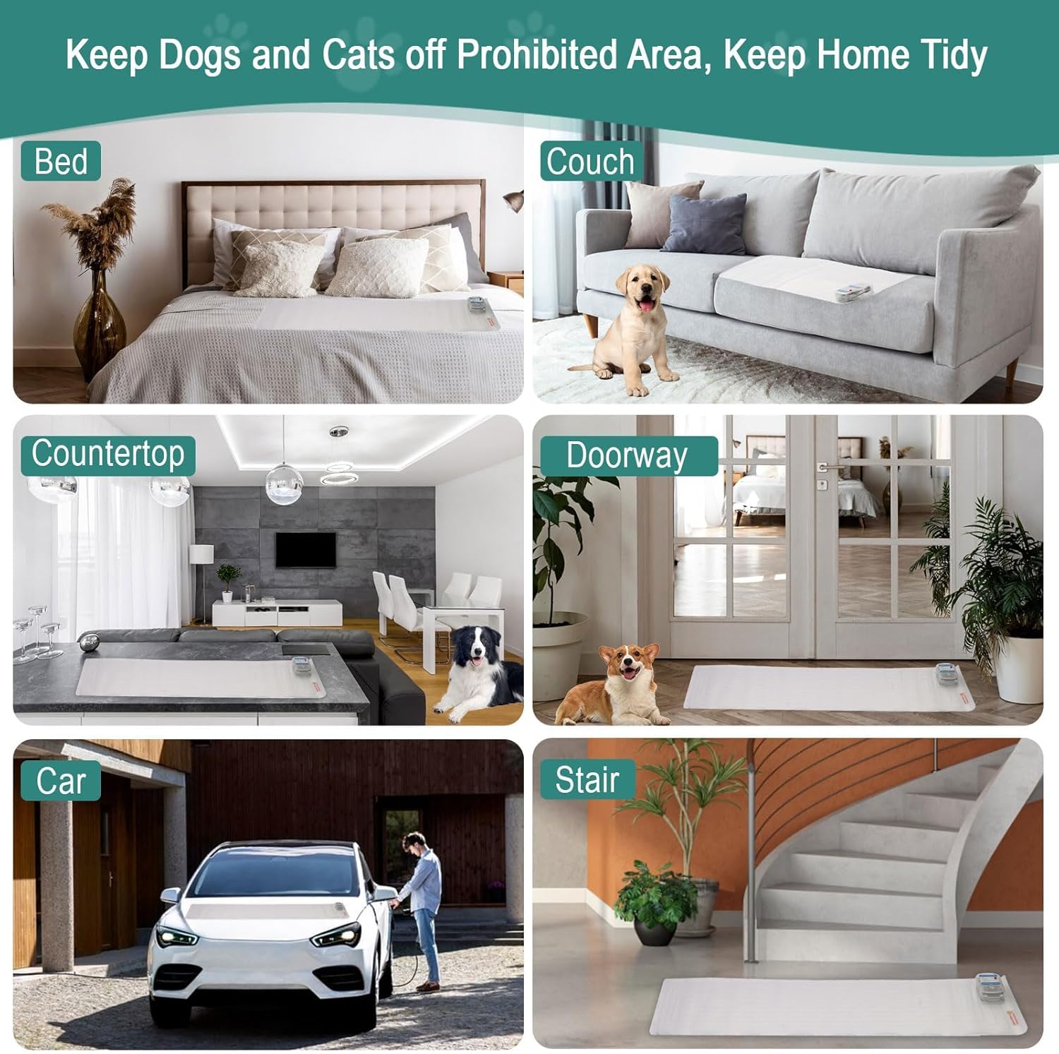 SEERWAY electronic pet training mat compact-roll storage highlights easy cleaning and storage.