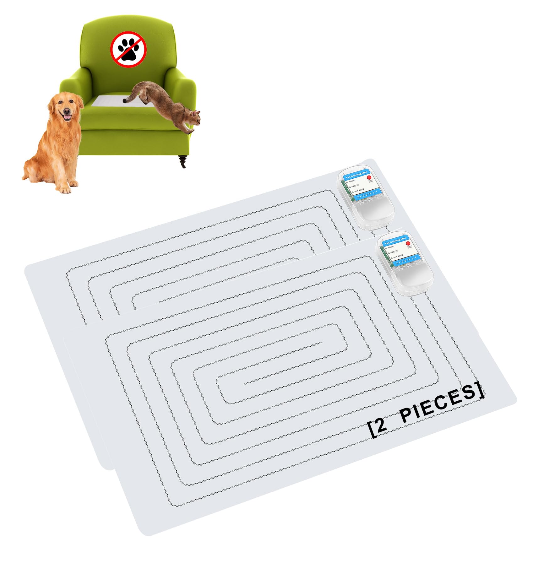 SEERWAY two piece shock mat unfolded for furniture deterrence
