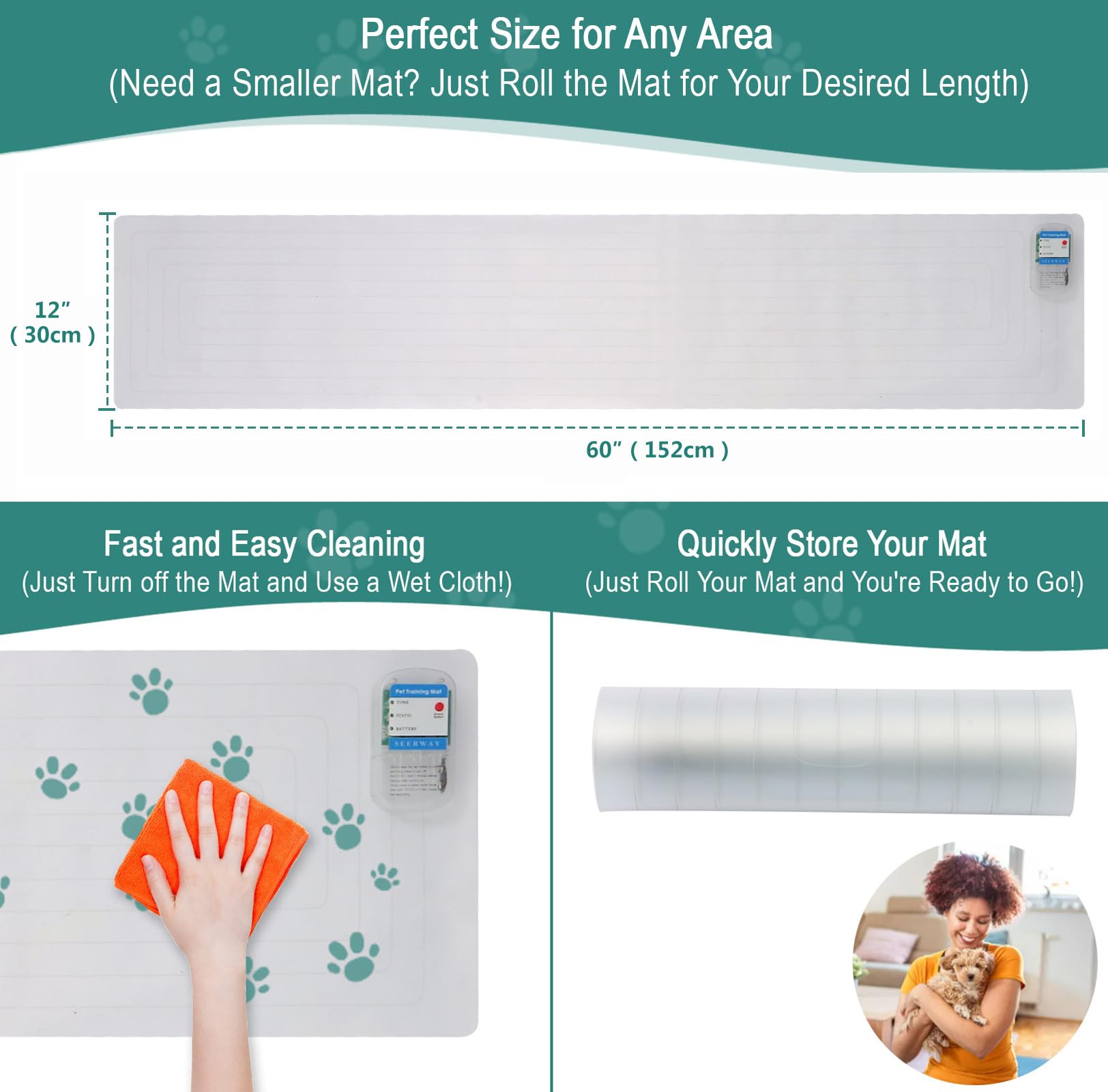 SEERWAY scat-pet-shock-mat-deters-pets-from-couch scene shows boundary reinforcement