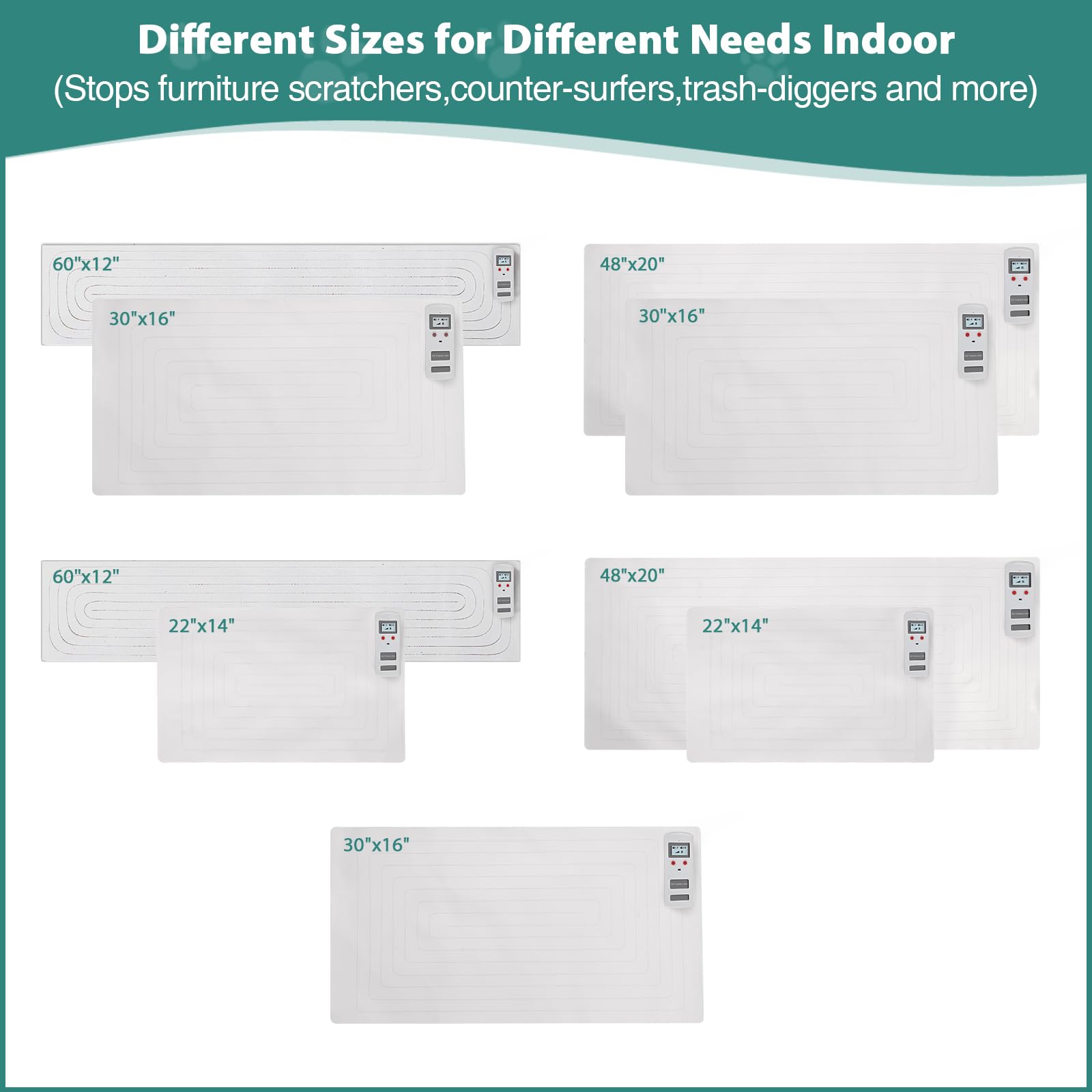 SEERWAY Scat Pet Shock Mat durable PVC design withstands daily home use.