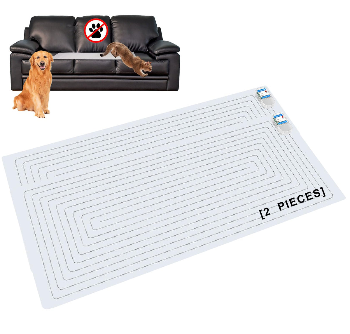 SEERWAY Scat Pet Shock Mat two-piece set for indoor training and boundary setting.