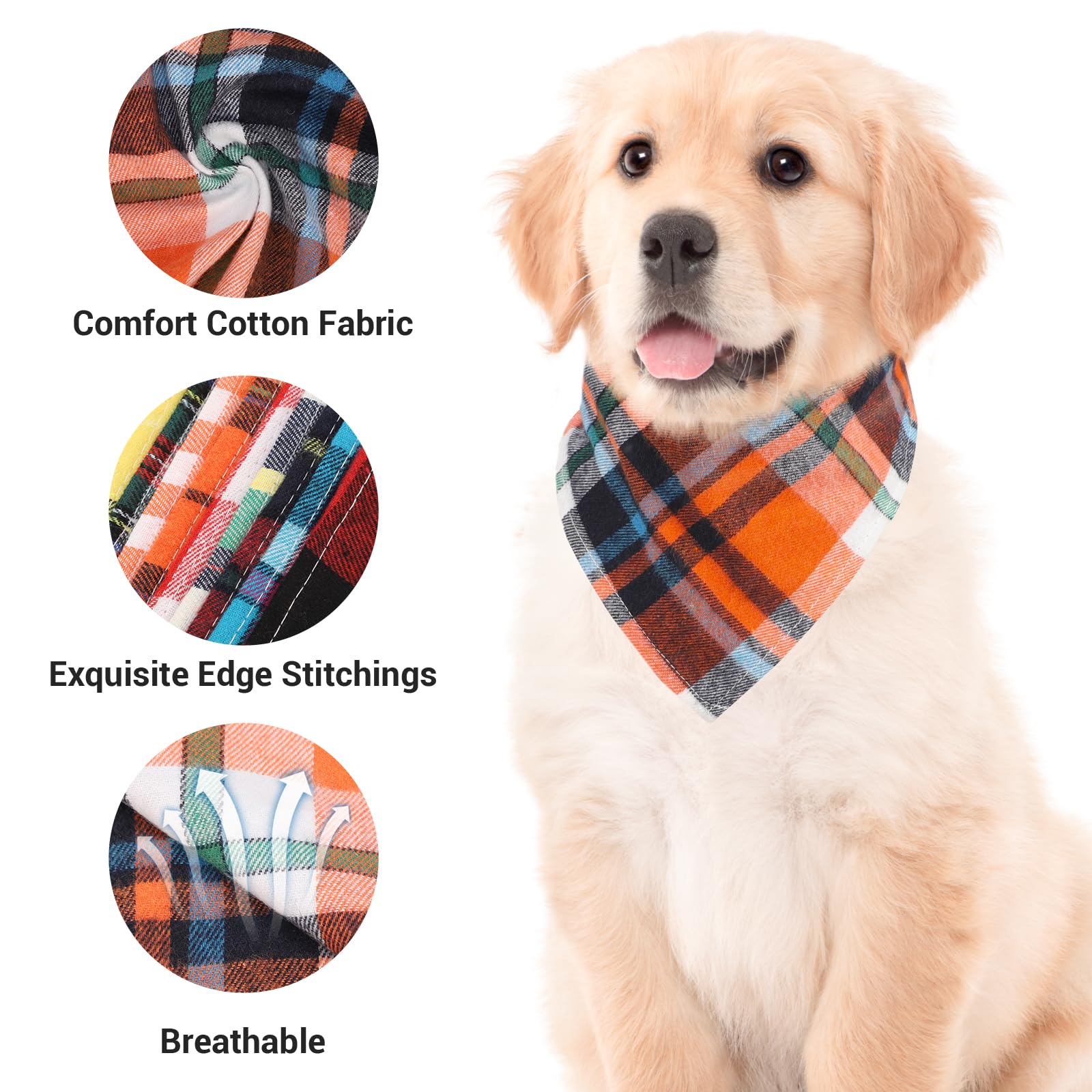 Segarty adjustable knot dog bandana demonstrates easy fit for different neck sizes