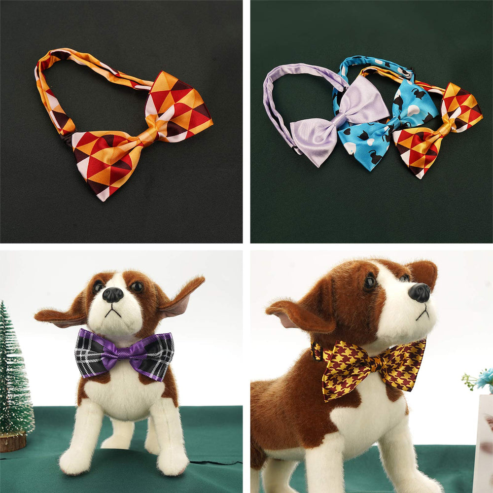 Segarty bow ties fit small to medium dogs for easy wear.