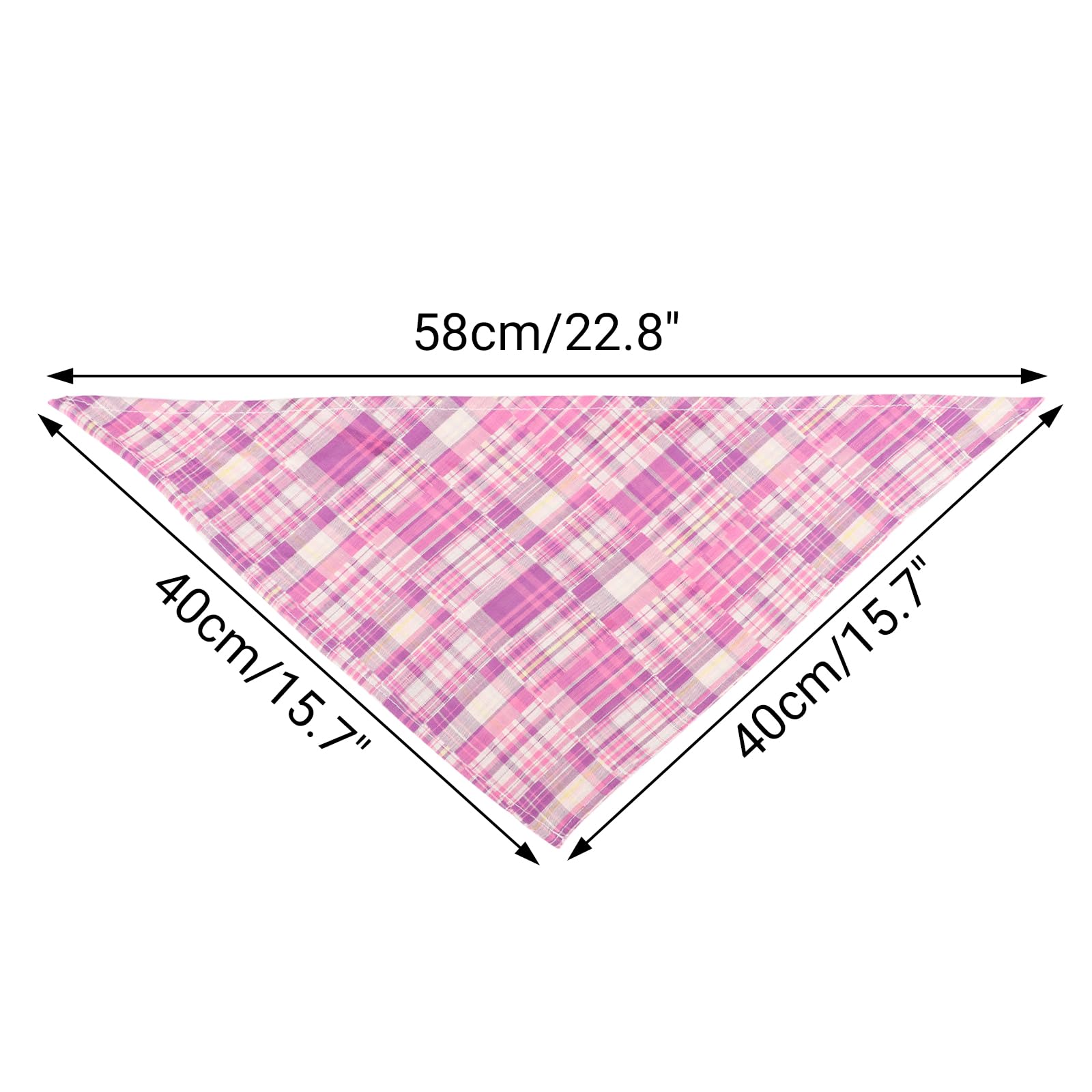 Segarty dog bandana folded to fit small and medium dogs with plaid style.