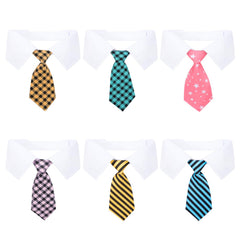 Segarty dog neck tie blue plaid ideal for weddings and photo sessions.