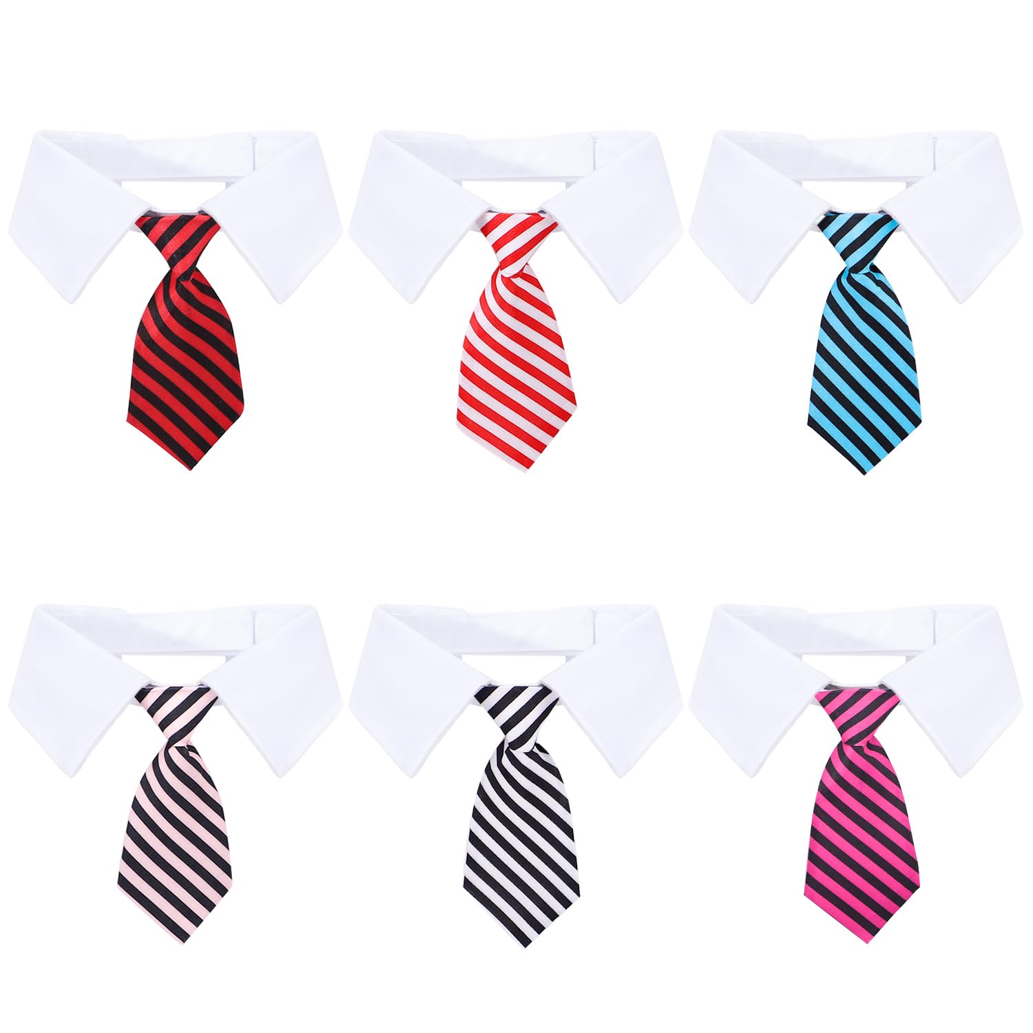 Segarty dog tie medium six-pack set shows versatile stripe patterns for all occasions