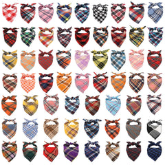 Segarty triangle plaid dog bandana pack set with 60 patterns for varied looks