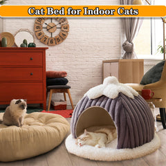 SEIMMIE pumpkin cat den inside memory foam for soft support