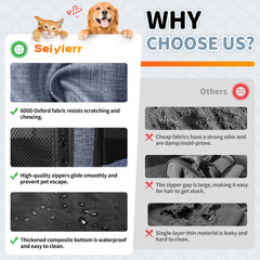 Seiyierr 8-panel design dog kennel provides roomy interior for pets to lounge.