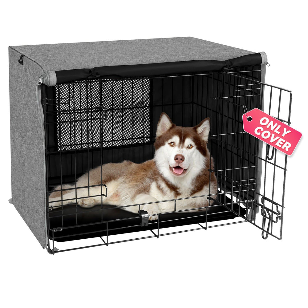 Seiyierr dog crate cover front doors—privacy and den-like comfort for calmer dogs.