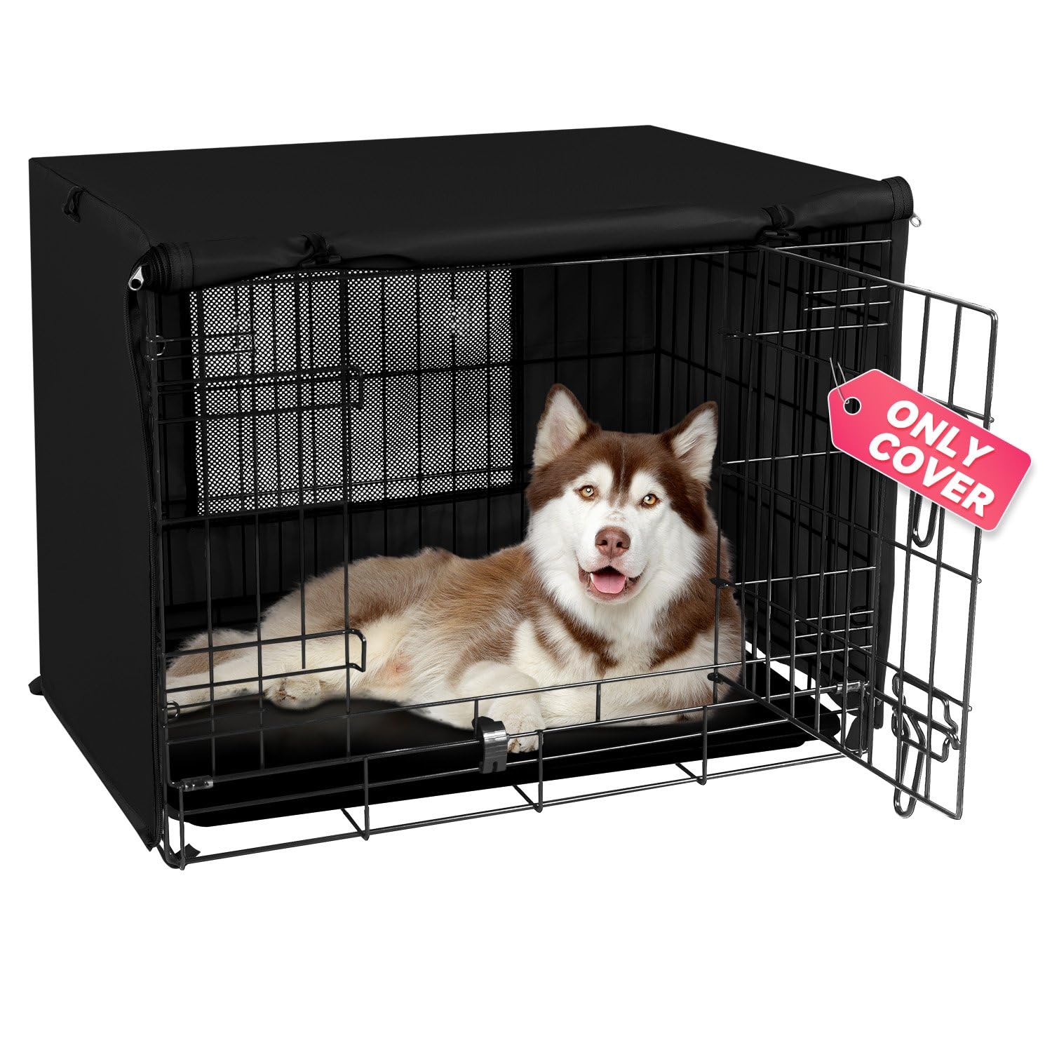 Seiyierr dog crate cover 24-inch universal fit offers privacy for calmer dogs