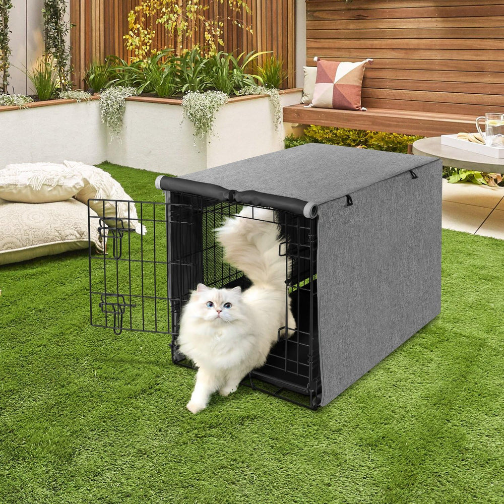 Seiyierr kennel cover two-entrance design—easy entry and improved airflow.