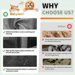 Seiyierr dog playpen features durable 600D Oxford fabric for easy cleaning.