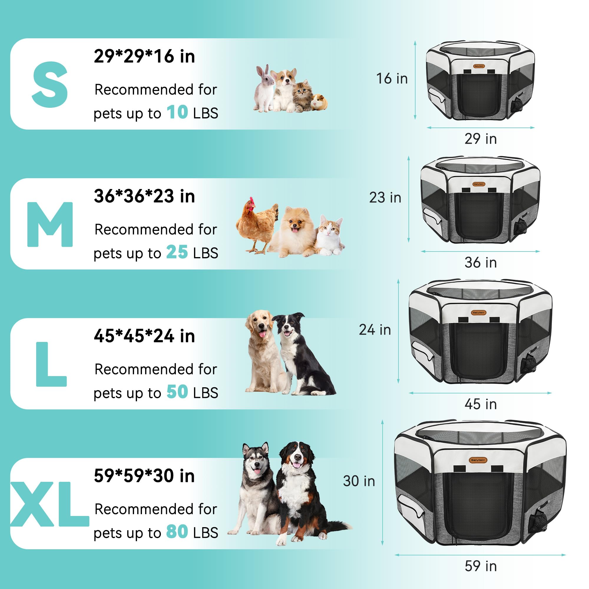 Seiyierr dog playpen folds flat for easy carrying and storage