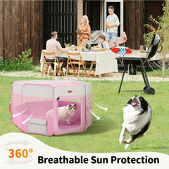 Seiyierr Dog Playpen interior space highlights breathable mesh for airflow.