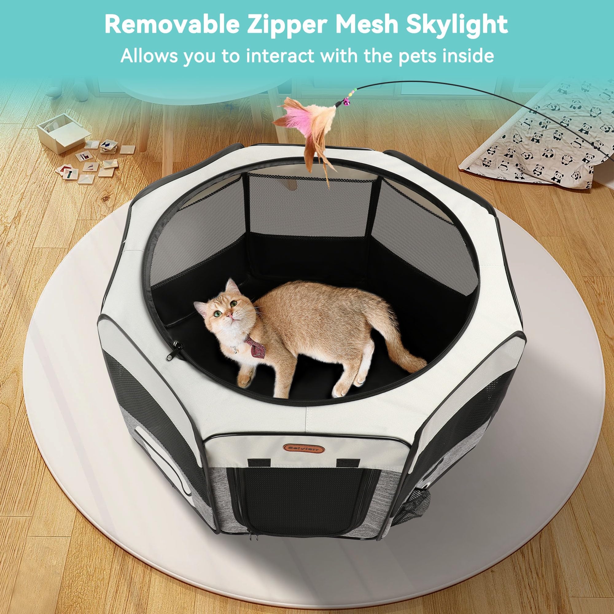 Seiyierr playpen outdoors for camping or travel with pets