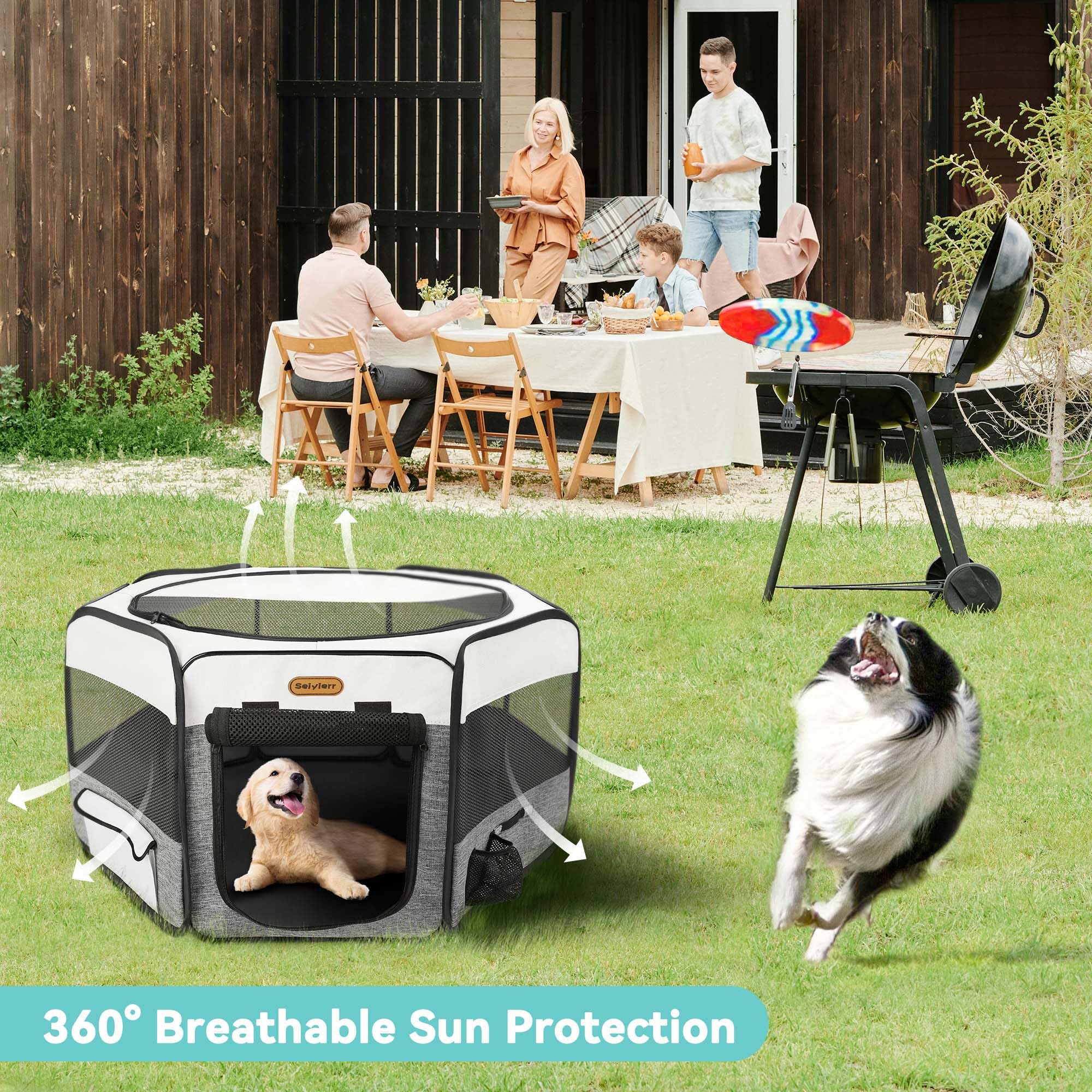 Seiyierr playpen side pockets hold toys and accessories