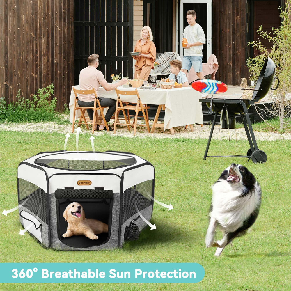 Seiyierr playpen side pockets hold toys and accessories