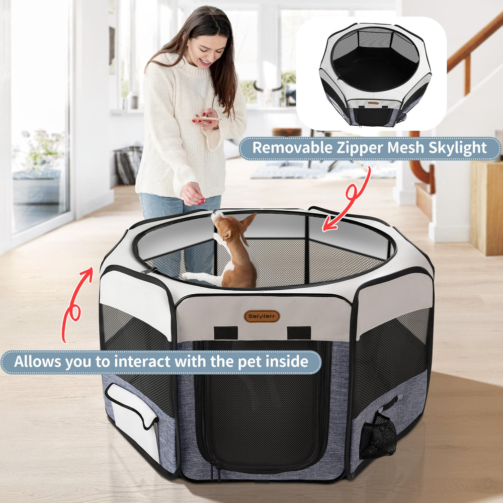 Seiyierr removable half-mesh top lets you adjust ventilation and security as needed.