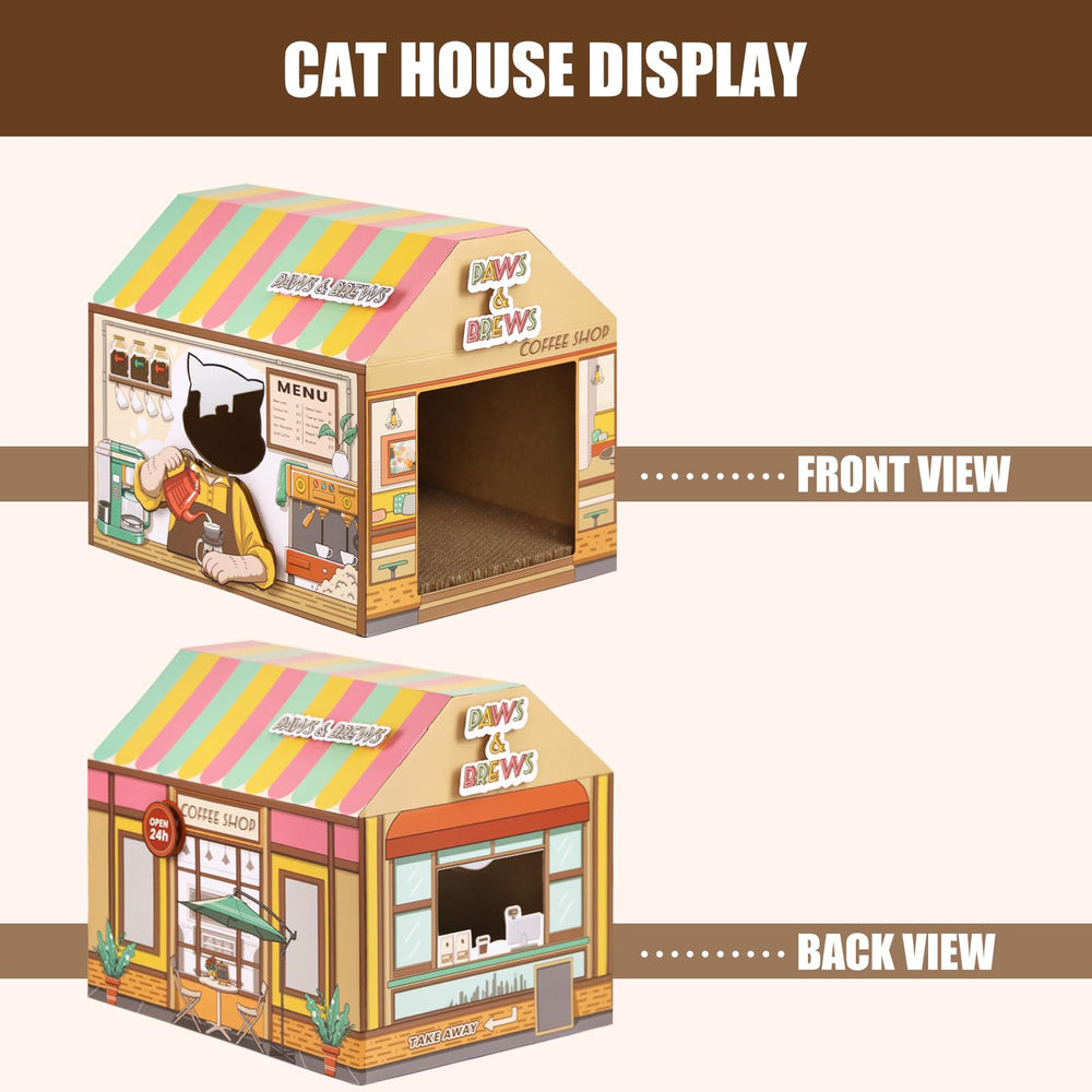 SEKAM Cardboard Cat House catnip included section inviting playful scratching