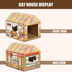 SEKAM Cardboard Cat House catnip included section inviting playful scratching