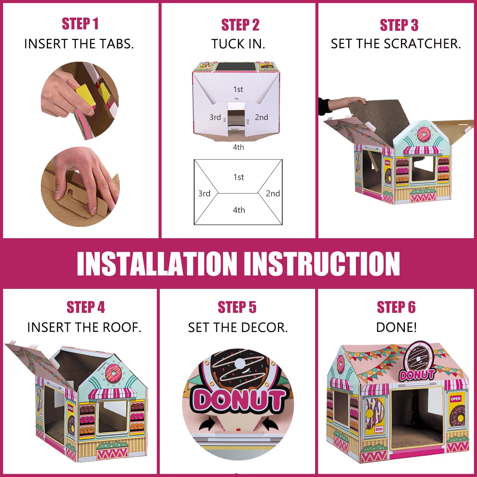 SEKAM Cardboard Cat House catnip inset image demonstrates extra attraction and enrichment