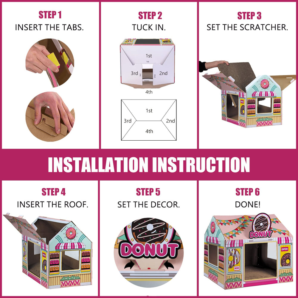 SEKAM Cardboard Cat House catnip inset image demonstrates extra attraction and enrichment
