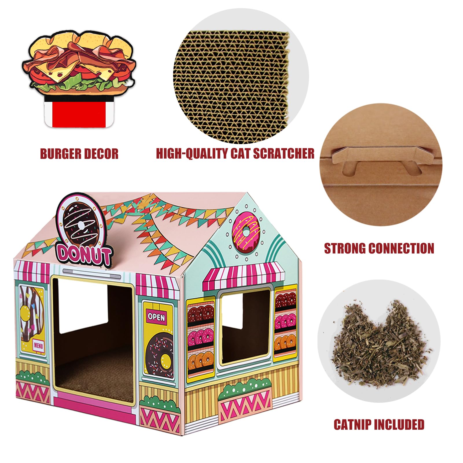 SEKAM Cardboard Cat House wide entrance image highlights easy access for cats