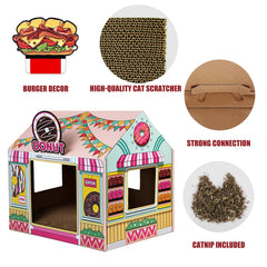 SEKAM Cardboard Cat House wide entrance image highlights easy access for cats