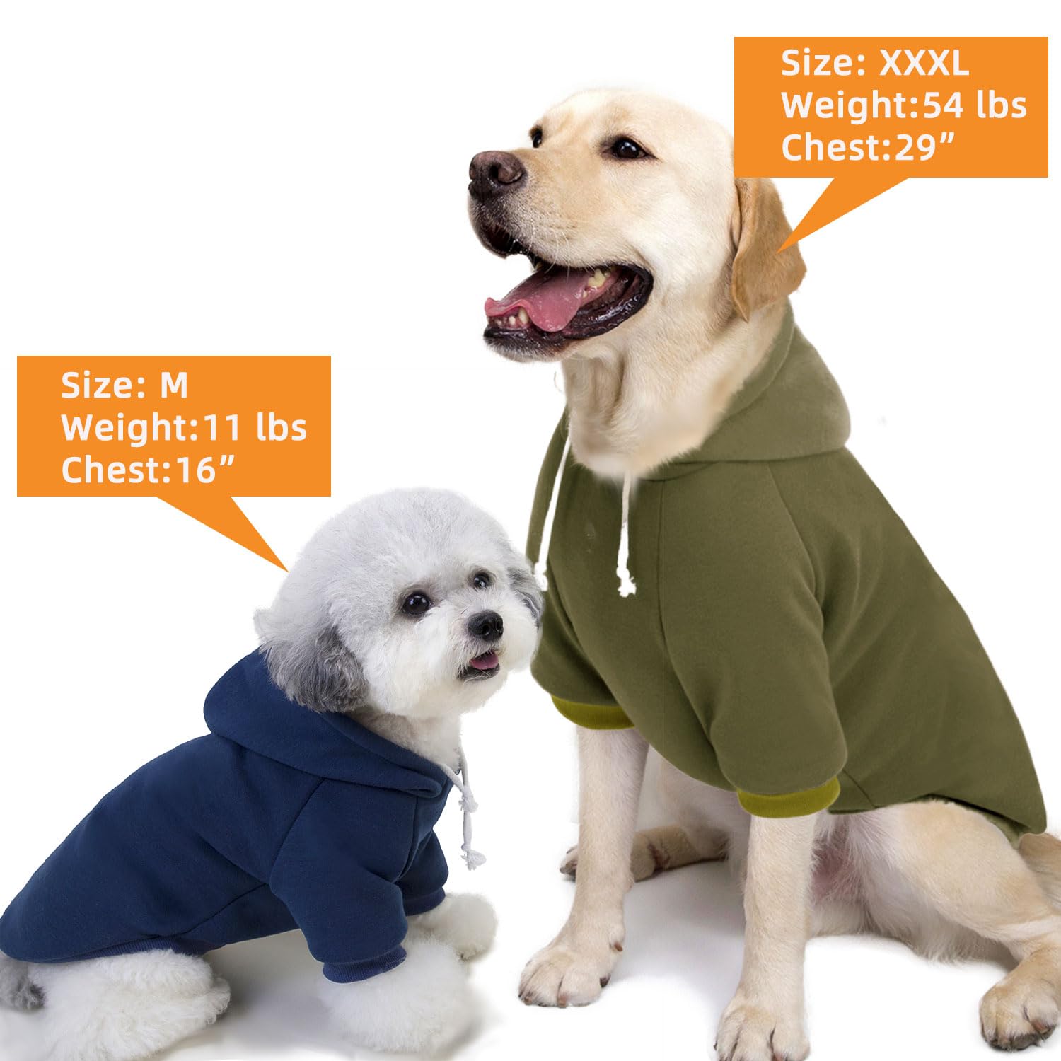 SEKUMDAN dog hooded sweater navy, front close-up reveals breathable fabric and adjustable hood.