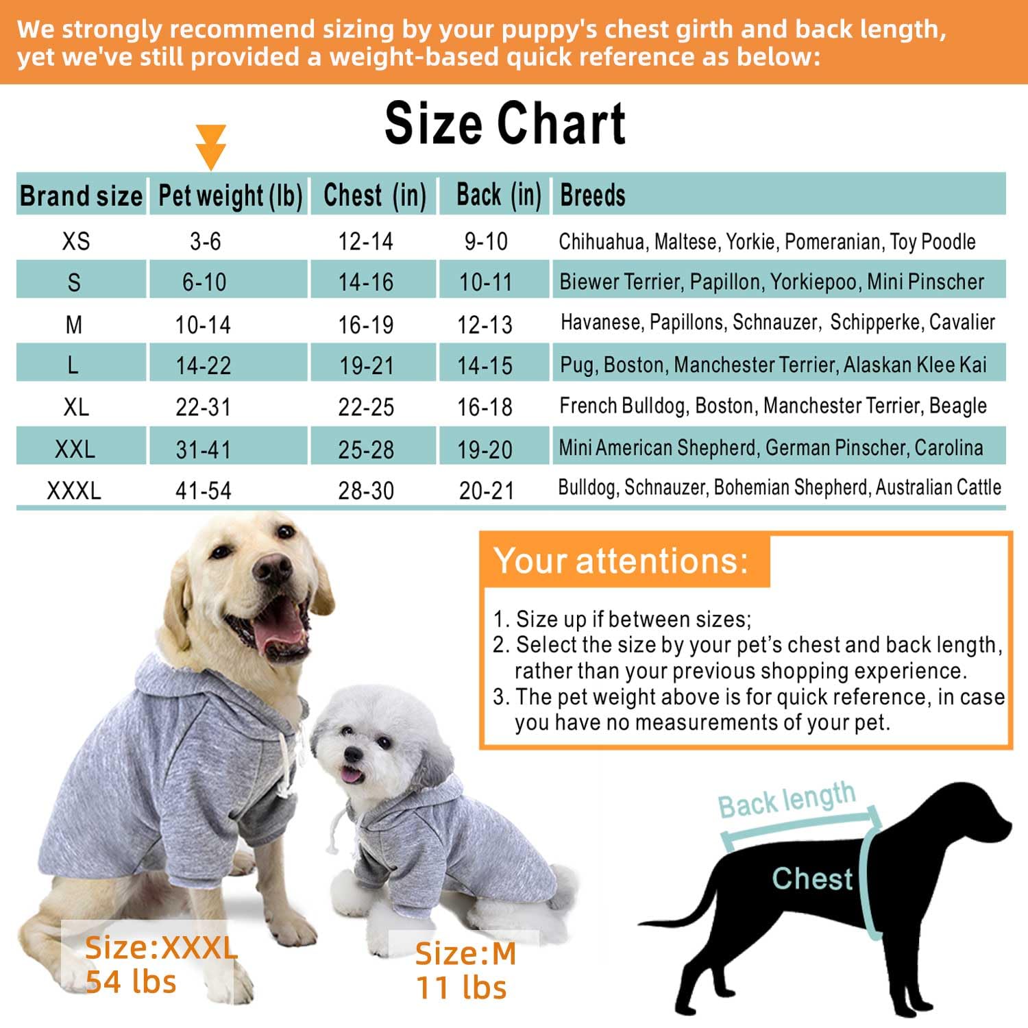 SEKUMDAN two-pack dog hooded sweaters, coordinating colors for easy styling.