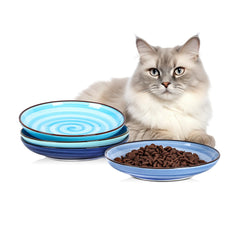 Selamica cat bowls, 6-inch diameter, whisker-friendly feeding.