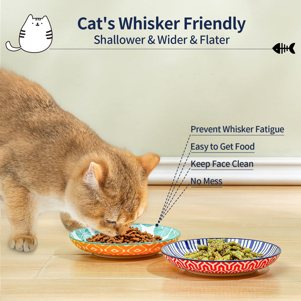 Selamica wide shallow design promotes whisker-friendly feeding and easy access