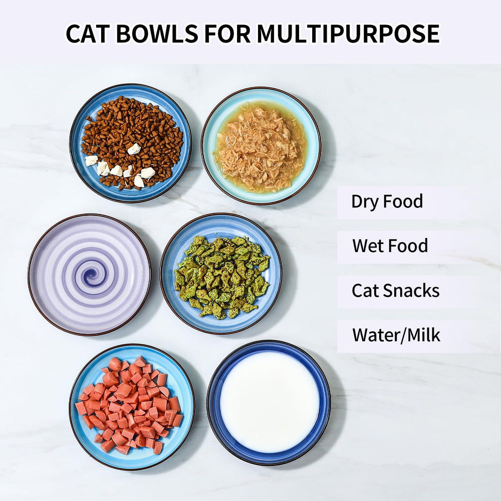 Selamica ceramic cat bowls sturdy lead-free construction with stable base