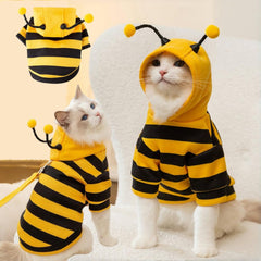 Selena Cat Bee Antennae Hoodie back leash hook for safe outdoor walks